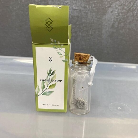 Violet Harper silver pave loop castaway necklace layering sophisticated. new - Picture 2 of 9